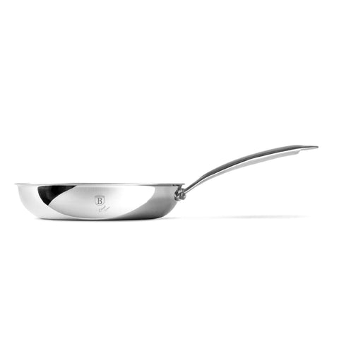 Product image of Frypan 24cm. Part of the Eternal Collection . Features: • Material: stainless steel with laser-cut surface • Size: 24*5 cm 1,7L REGISTERED DESIGN BY BERLINGER HAUS!. (Studio view). Official Berlinger Haus product, boosted by Promintra sl.