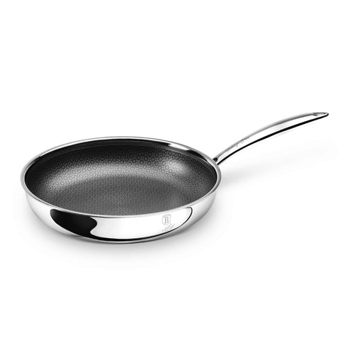 Product image of Frypan 24cm. Part of the Eternal Collection . Features: • Material: stainless steel with laser-cut surface • Size: 24*5 cm 1,7L REGISTERED DESIGN BY BERLINGER HAUS!. (Studio view). Official Berlinger Haus product, boosted by Promintra sl.