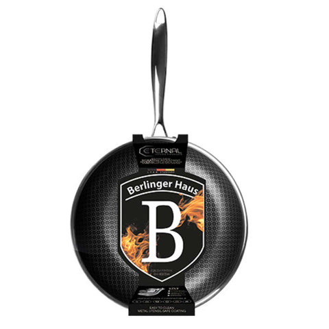 Product image of Frypan 28cm. Part of the Eternal Collection . Features: • Material: stainless steel with laser-cut surface • Size: 28*5,5 cm 2,4L REGISTERED DESIGN BY BERLINGER HAUS!. (Studio view). Official Berlinger Haus product, boosted by Promintra sl.