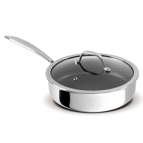 Product image of Deep frypan with lid 24cm. Part of the Eternal Collection . Features: • Material: stainless steel with laser-cut surface • Size: 24*6,5 cm 2,5L REGISTERED DESIGN BY BERLINGER HAUS!. (Studio view). Official Berlinger Haus product, boosted by Promintra sl.