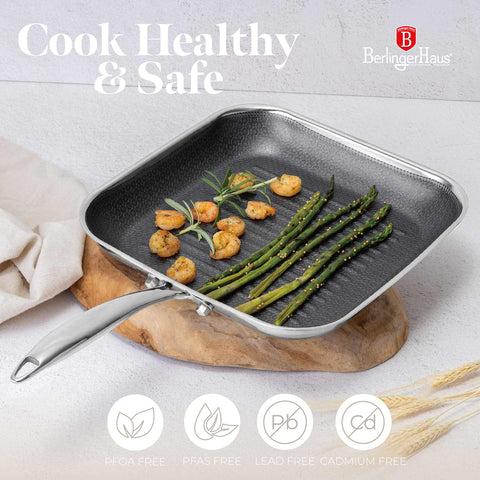 BH/8513N,BH/7430,BH/8513,Sartén grill 28cm,Acero inoxidable,Sartén grill 28 cm,Sartén,Sartén grill,Utensilios de cocina,Cocinar,Sartenes