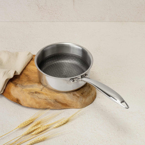 Product image of Sauce pan 16cm. Part of the Eternal Collection . Features: • Material: stainless steel with laser-cut surface • Size: 16*7 cm 1,1L REGISTERED DESIGN BY BERLINGER HAUS!. (Studio view). Official Berlinger Haus product, boosted by Promintra sl.