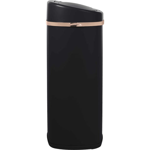  BH/8542, Cubo de basura con sensor de 58 l, negro, oro rosa, cubo de basura con sensor, eléctrico/batería, cubo de basura, contenedor de polvo, utensilios de cocina