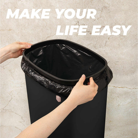  BH/8542, Cubo de basura con sensor de 58 l, negro, oro rosa, cubo de basura con sensor, eléctrico/batería, cubo de basura, contenedor de polvo, utensilios de cocina