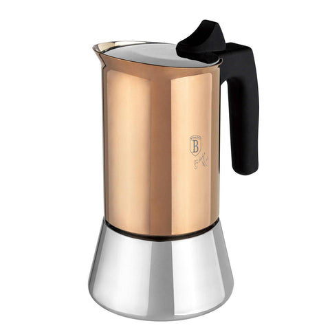  BH/8549, Cafetera de 6 tazas APTA PARA INDUCCIÓN, Oro rosa, Cafetera, Cafetera de acero inoxidable, Cafetera moka, Moka Express, Electrodomésticos de cocina