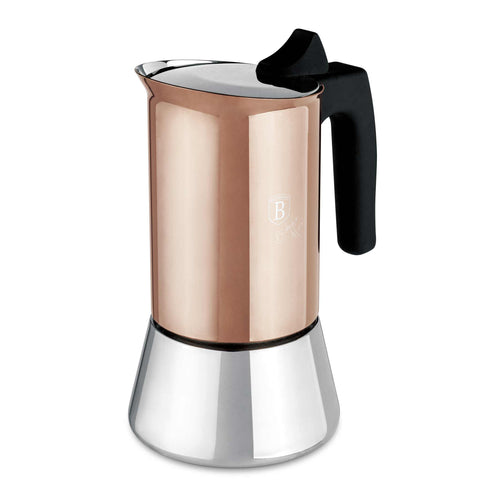  BH/8550, Cafetera de 9 tazas APTA PARA INDUCCIÓN, Oro rosa, Cafetera, Cafetera de acero inoxidable, Cafetera moka, Moka Express, Electrodomésticos de cocina