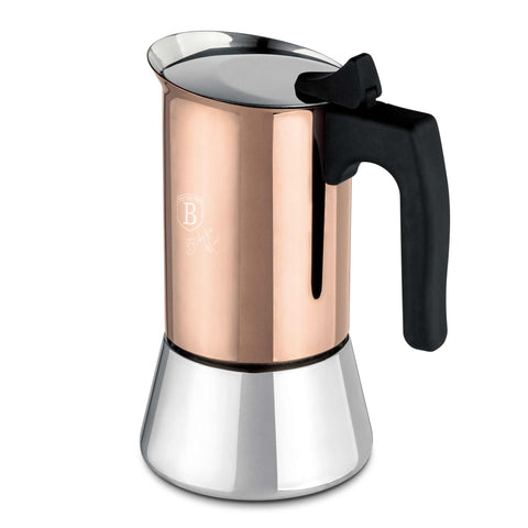  BH/8550, Cafetera de 9 tazas APTA PARA INDUCCIÓN, Oro rosa, Cafetera, Cafetera de acero inoxidable, Cafetera moka, Moka Express, Electrodomésticos de cocina