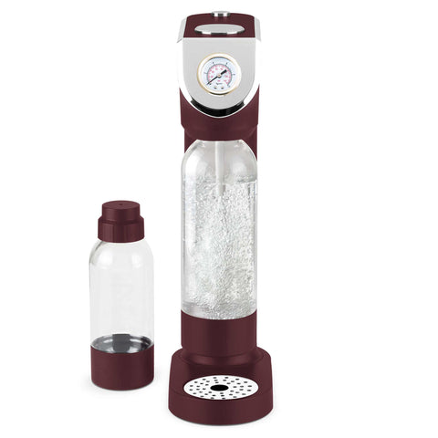 Product image of Soda maker with 2bottles and barometer universal CO2cylinders size. Part of the Leonardo Collection . Features: • Material: stainless steel, pp • Size: 43,5*22*12 cm • 2 pcs pp bottle with cup: 1,0L and 0,5L • Universal, standard CO2 cylinders size (not inclu.... (Studio view). Official Berlinger Haus product, boosted by Promintra sl.