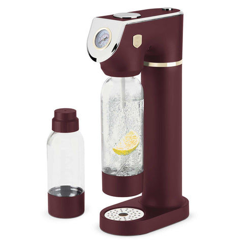  BH/8555, Máquina de refrescos con 2 botellas y barómetro, Burdeos mate, máquina de refrescos, barra de refrescos, agua con gas, agua con gas