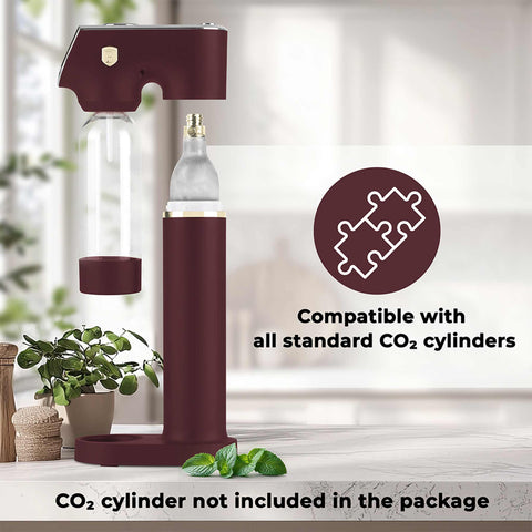 Product image of Soda maker with 2bottles and barometer universal CO2cylinders size. Part of the Leonardo Collection . Features: • Material: stainless steel, pp • Size: 43,5*22*12 cm • 2 pcs pp bottle with cup: 1,0L and 0,5L • Universal, standard CO2 cylinders size (not inclu.... (Studio view). Official Berlinger Haus product, boosted by Promintra sl.