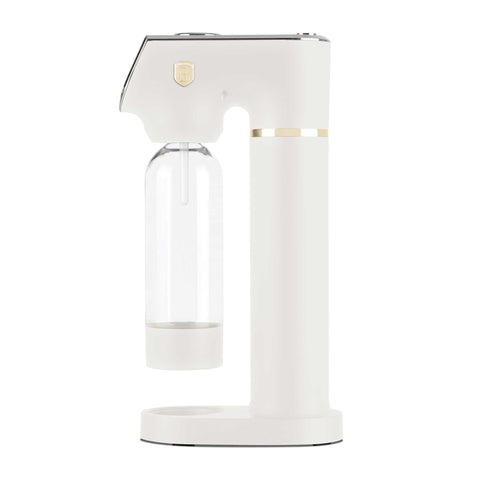 Product image of Soda maker with 2bottles and barometer universal CO2cylinders size. Part of the Sahara Collection . Features: • Material: stainless steel, pp • Size: 43,5*22*12 cm • 2 pcs pp bottle with cup: 1,0L and 0,5L • Universal, standard CO2 cylinders size (not inclu.... (Studio view). Official Berlinger Haus product, boosted by Promintra sl.