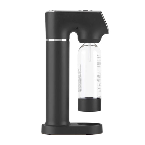 Product image of Soda maker with 2bottles and barometer universal CO2cylinders size. Part of the Anthracite Collection . Features: • Material: stainless steel, pp • Size: 43,5*22*12 cm • 2 pcs pp bottle with cup: 1,0L and 0,5L • Universal, standard CO2 cylinders size (not inclu.... (Studio view). Official Berlinger Haus product, boosted by Promintra sl.