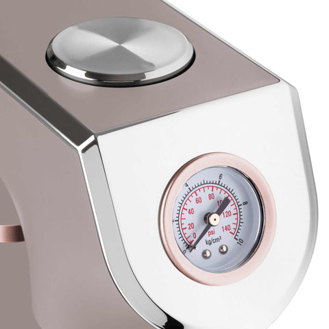  BH/8558, Máquina de refrescos con 2 botellas y barómetro, color topo mate, máquina de refrescos, barra de refrescos, agua con gas, electrodomésticos de cocina