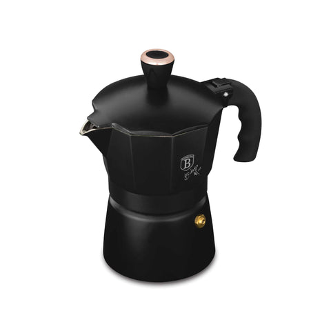  BH/8560, Cafetera de 3 tazas, Negra, Oro Rosa, Cafetera, Cafetera Moka, Moka Express, Electrodomésticos de Cocina