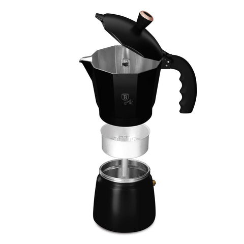  BH/8562, Cafetera de 9 tazas, Negra, Oro Rosa, Cafetera, Cafetera Moka, Moka Express, Electrodomésticos de Cocina