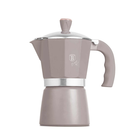 BH/8569N, Cafetera de 6 tazas, color topo mate, cafetera, cafetera moka, moka express, electrodomésticos de cocina