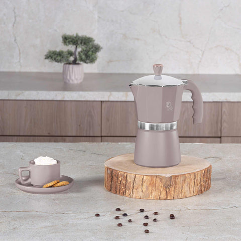 BH/8570N, Cafetera de 9 tazas, color topo mate, cafetera, cafetera moka, moka express, electrodomésticos de cocina