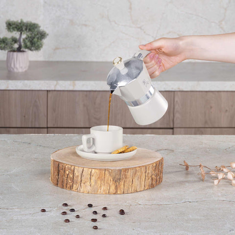 BH/8571N, BH/8571, Cafetera de 3 tazas, Crema mate, Cafetera, Cafetera italiana, Cafetera italiana express, Electrodomésticos de cocina