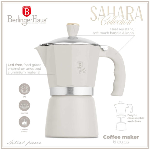  BH/8572N, BH/8572, Cafetera de 6 tazas, Crema mate, Cafetera, Cafetera italiana, Cafetera italiana express, Electrodomésticos de cocina