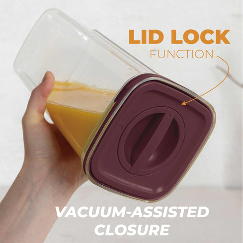  BH/8574, juego de 5 botes, Burdeos, juego de botes b., juego de botes, botes de cocina, contenedores de almacenamiento, almacenamiento de alimentos, bote