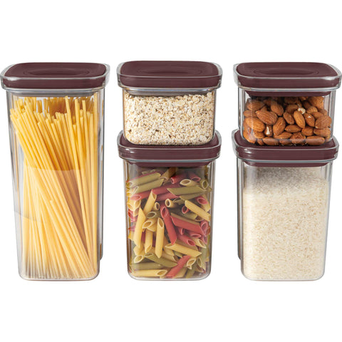  BH/8574, juego de 5 botes, Burdeos, juego de botes b., juego de botes, botes de cocina, contenedores de almacenamiento, almacenamiento de alimentos, bote