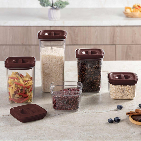  BH/8574, juego de 5 botes, Burdeos, juego de botes b., juego de botes, botes de cocina, contenedores de almacenamiento, almacenamiento de alimentos, bote