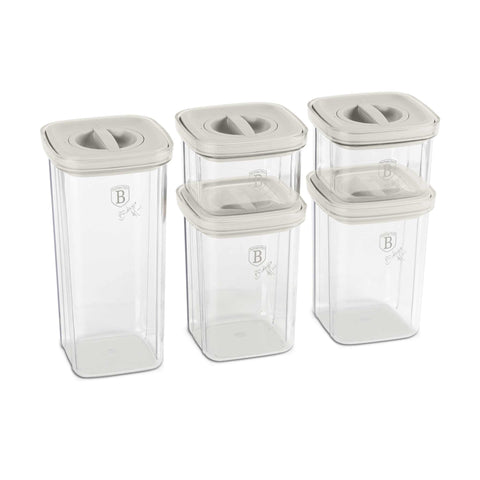  BH/8575, juego de 5 botes de 5 piezas, crema, juego de botes b., juego de botes, botes de cocina, contenedores de almacenamiento, almacenamiento de alimentos, bote