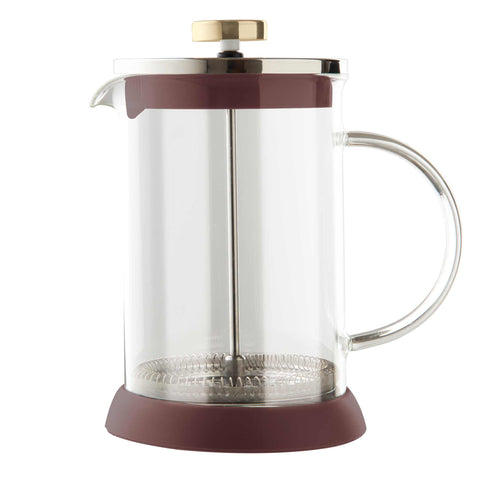 Cafetera de émbolo para café y té, prensa francesa, cafetera de émbolo para café y té, burdeos mate, NUEVA, BH/8584