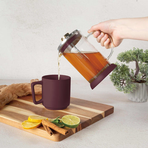  BH/8584, Cafetera de émbolo para café y té de 600 ml, Burdeos mate, cafetera de émbolo para café y té, cafetera de émbolo para café y té, prensa francesa, electrodomésticos de cocina, cafetera