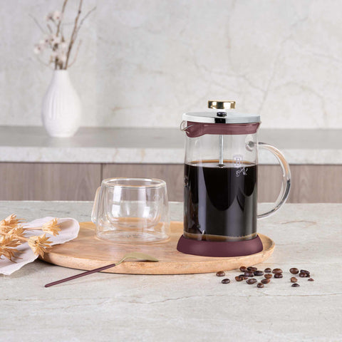BH/8584, Cafetera de émbolo para café y té de 600 ml, Burdeos mate, cafetera de émbolo para café y té, cafetera de émbolo para café y té, prensa francesa, electrodomésticos de cocina, cafetera