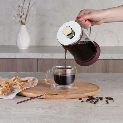  BH/8584, Cafetera de émbolo para café y té de 600 ml, Burdeos mate, cafetera de émbolo para café y té, cafetera de émbolo para café y té, prensa francesa, electrodomésticos de cocina, cafetera
