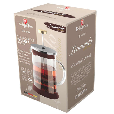  BH/8585, Cafetera de émbolo para café y té de 800 ml, Burdeos mate, cafetera de émbolo para café y té, cafetera de émbolo para café y té, prensa francesa, electrodomésticos de cocina, cafetera