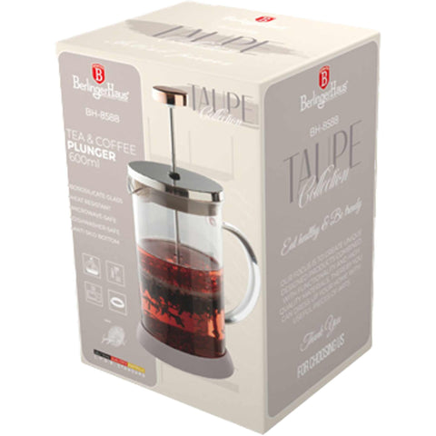 Cafetera de émbolo para café y té, prensa francesa, cafetera de émbolo para café y té, gris topo mate, NUEVA, BH/8588