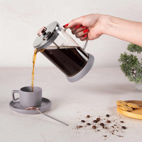  BH/8589, Cafetera de émbolo para café y té de 800 ml, color topo mate, cafetera de émbolo para café y té, cafetera de émbolo para café y té, prensa francesa, electrodomésticos de cocina, cafetera