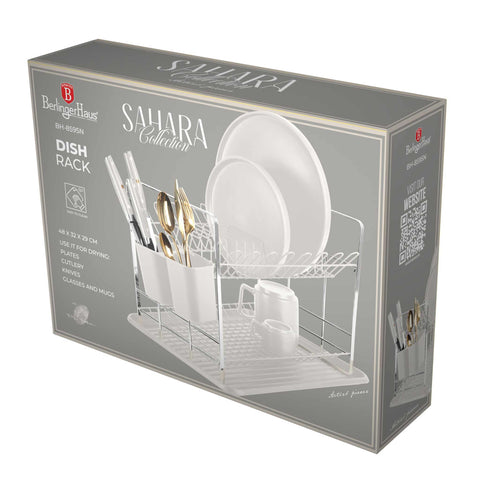 Product image of Dish rack. Part of the Sahara Collection . Features: • Material: plastic, iron • Size: 48*32*29 cm • Color: matt cream. (Conceptual view). Official Berlinger Haus product, boosted by Promintra sl.