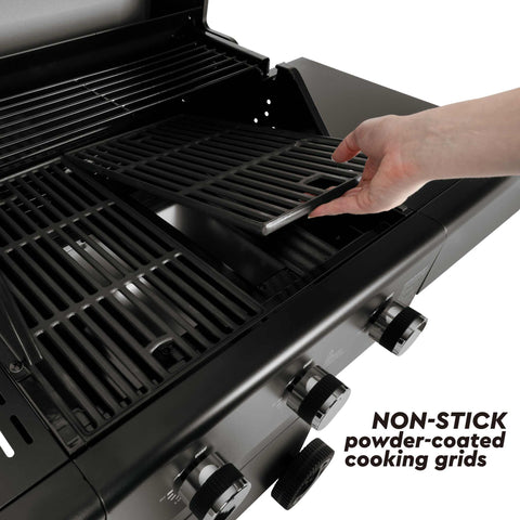 Product image of Outdoor gas barbecue grill 3burners. Part of the outdoor . Features: • XL SIZE: Cooking area: 50*41,5 cm • Main burners: 2,2 KW*3 • Thermometer in the top (lid) • Cold roll steel lid, side and front panels, control p.... (Studio view). Official Berlinger Haus product, boosted by Promintra sl.