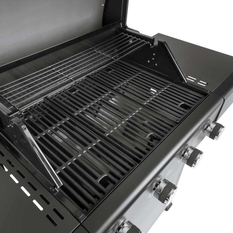 Product image of Outdoor gas barbecue grill 4burners. Part of the outdoor . Features: • XXL SIZE: Cooking area: 60*41,5 cm • Main burners: 2,2 KW*4 • Thermometer in the top (lid) • Cold roll steel lid, side and front panels, control .... (Studio view). Official Berlinger Haus product, boosted by Promintra sl.