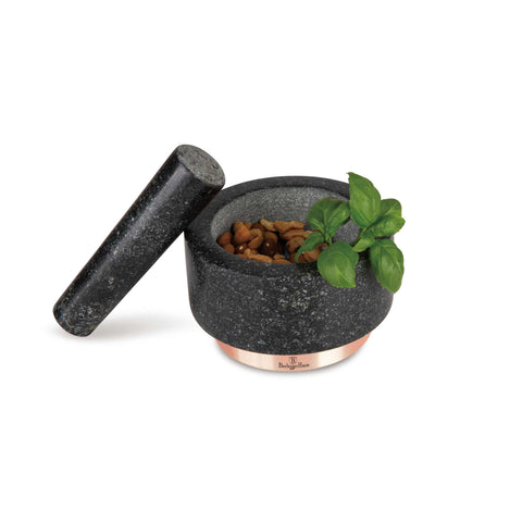  BH/8608, Mortero, Negro, Oro Rosa, Mortero, Granito