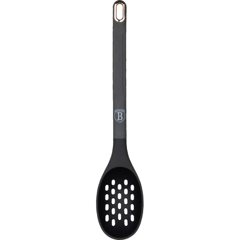 BH/8616, NUEVO, Cuchara ranurada, negro, oro rosa, herramientas de cocina, cuchara ranurada, herramienta de cocina, utensilio de cocina, utensilio de cocina, aparato de cocina