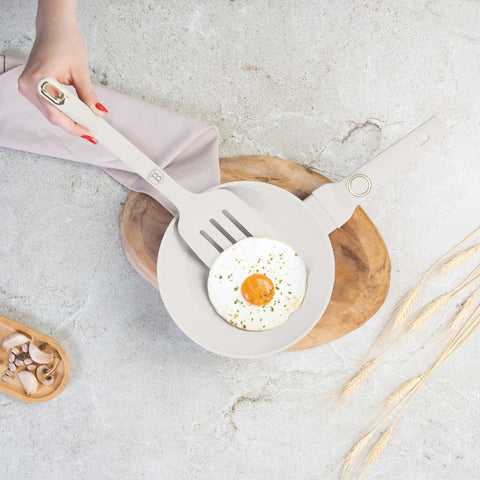 BH/8619, juego de herramientas de cocina de 6 piezas con soporte, crema mate, juego de herramientas de cocina de 6 piezas con soporte, juego de herramientas de cocina, herramientas de cocina, utensilios de cocina, utensilios de cocina, aparatos de cocina, cucharón para sopa, cuchara de cocina, espumadera, cucharón para espaguetis, espátula ranurada, soporte, juego de utensilios