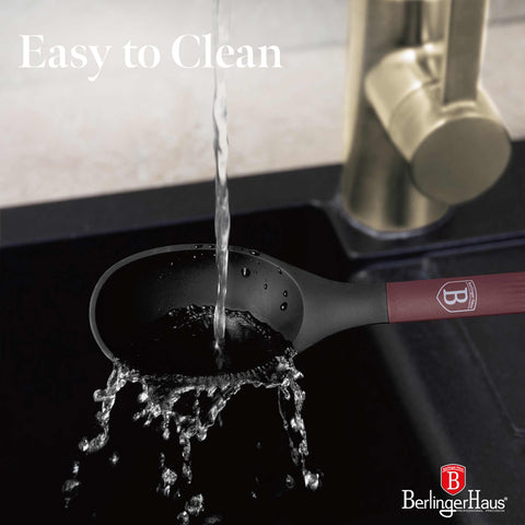  BH/8620, juego de utensilios de cocina de 6 piezas con soporte, burdeos mate, juego de utensilios de cocina de 6 piezas con soporte, juego de herramientas de cocina, herramientas de cocina, utensilios de cocina, utensilios de cocina, aparatos de cocina, cucharón para sopa, cuchara de cocina, espumadera, cucharón para espaguetis, espátula ranurada, soporte, juego de utensilios