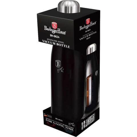  BH/8624, termo de vacío de 0,5 l, negro y plateado, termo de vacío, termo