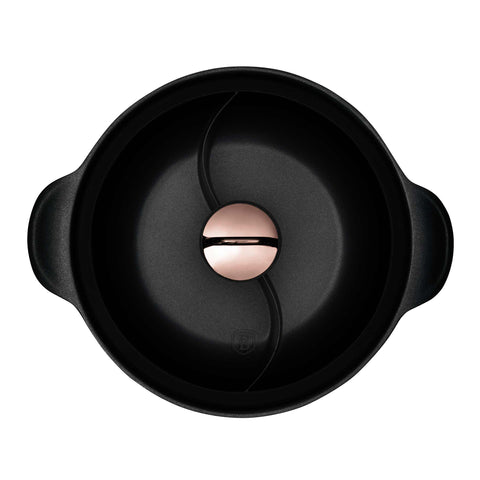  BH/8627, Olla caliente con tapa de 30 cm, Negro, Oro rosa, Olla caliente de 30 cm, Aluminio fundido, Olla caliente, Olla caliente con tapa, Batería de cocina, Cocina, Ollas y cazuelas, Olla