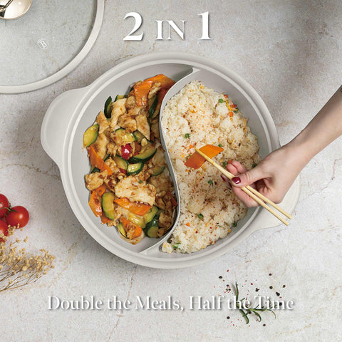  BH/8628, Olla caliente con tapa 30cm, Crema mate, Olla caliente 30 cm, Aluminio fundido, Olla caliente, Olla caliente con tapa, Batería de cocina, Cocina, Ollas y cazuelas, Olla