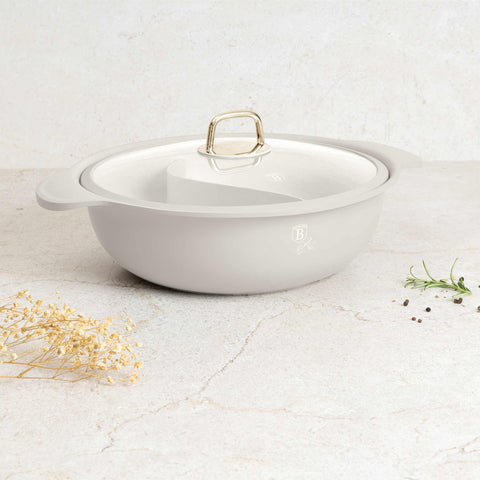  BH/8628, Olla caliente con tapa 30cm, Crema mate, Olla caliente 30 cm, Aluminio fundido, Olla caliente, Olla caliente con tapa, Batería de cocina, Cocina, Ollas y cazuelas, Olla