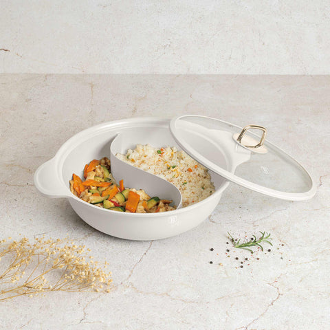  BH/8628, Olla caliente con tapa 30cm, Crema mate, Olla caliente 30 cm, Aluminio fundido, Olla caliente, Olla caliente con tapa, Batería de cocina, Cocina, Ollas y cazuelas, Olla