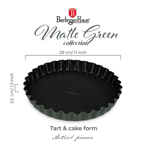 BH/8631, Molde para tarta/pastel 28x3,5cm, Verde Mate, utensilios para hornear, molde para tarta/pastel, molde para tarta, molde para pastel, horneado, Molde para tartas y pasteles