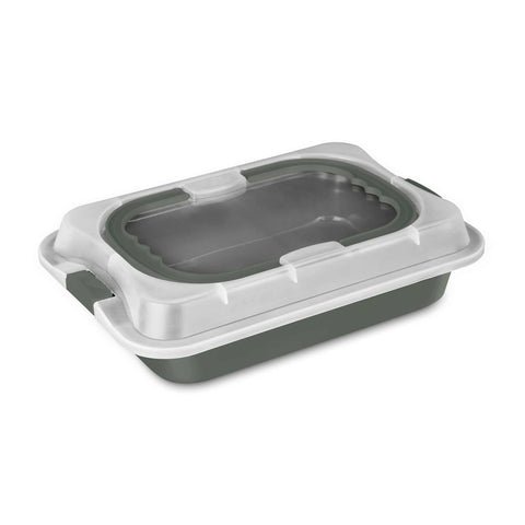 BH/8637, Asador rectangular con tapa, Verde mate, Utensilios para hornear, Asador rectangular a., Asador rectangular, Asador, Hornear, Bandeja para asar