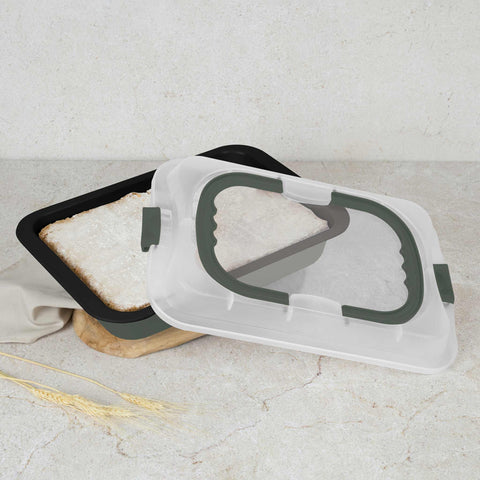 BH/8637, Asador rectangular con tapa, Verde mate, Utensilios para hornear, Asador rectangular a., Asador rectangular, Asador, Hornear, Bandeja para asar