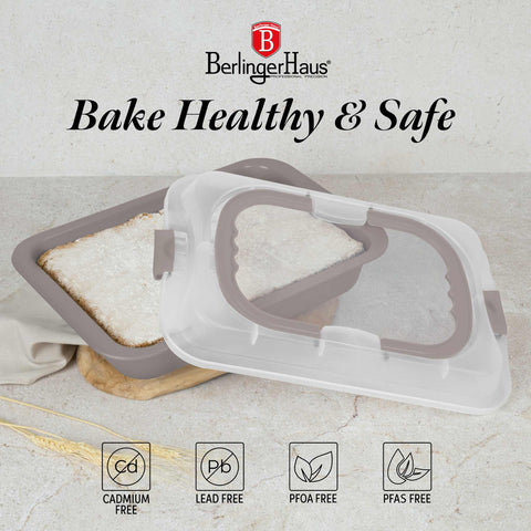 BH/8638, Asador rectangular con tapa, color topo mate, utensilios para hornear, asador rectangular a., asador rectangular, asador, horneado